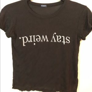 BRANDY MELVILLE “stay weird” CROP TOP